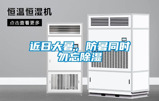 近日大暑，防暑同时勿忘除湿