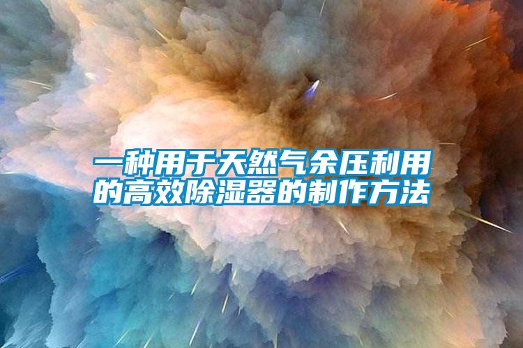一种用于天然气余压利用的高效除湿器的制作方法