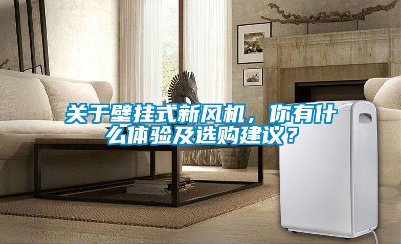 关于壁挂式新风机，你有什么体验及选购建议？