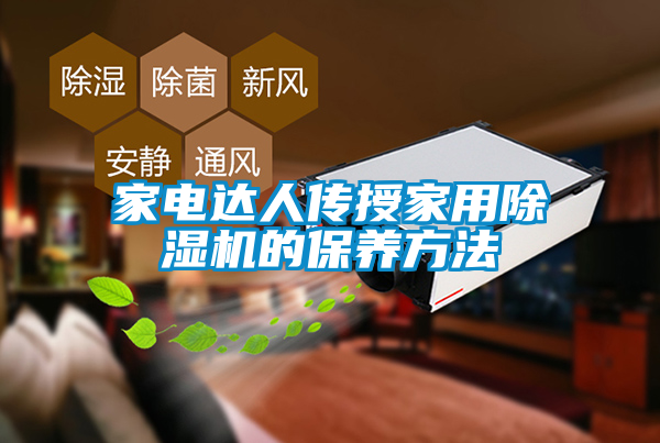 家电达人传授家用除湿机的保养方法