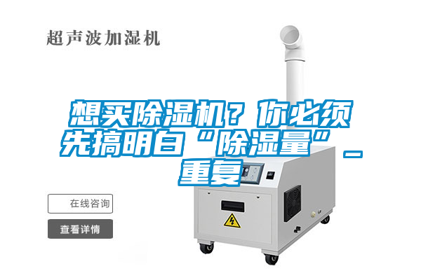 想买除湿机？你必须先搞明白“除湿量”_重复