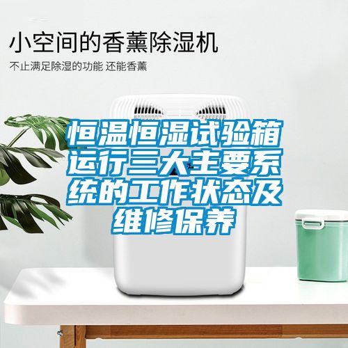 恒温恒湿试验箱运行三大主要系统的工作状态及维修保养