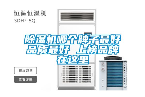除湿机哪个牌子最好品质最好 上榜品牌在这里