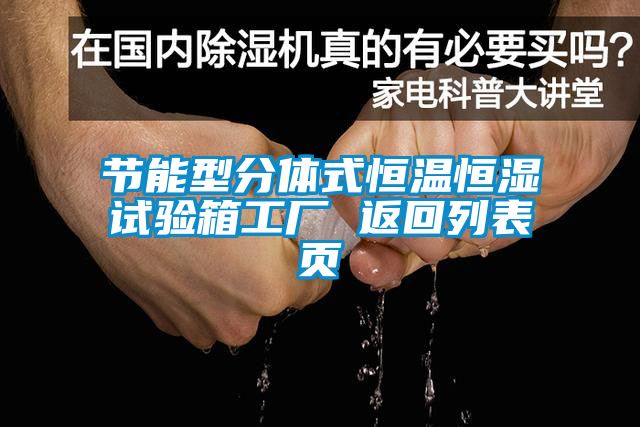 节能型分体式恒温恒湿试验箱工厂 返回列表页
