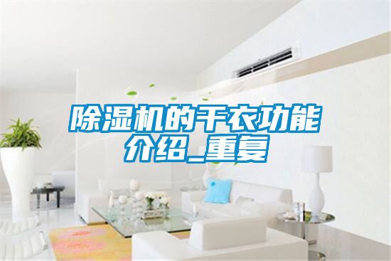 除湿机的干衣功能介绍_重复